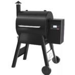 Barbecue pellet Pro 575 noir sur chariot, grille haute 56x18 cm, grille basse 56x48 cm