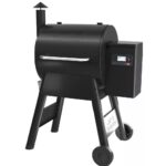 Barbecue pellet Pro 575 noir sur chariot, grille haute 56x18 cm, grille basse 56x48 cm