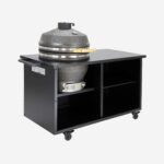 Barbecue kamado charbon de bois, fumoir avec desserte