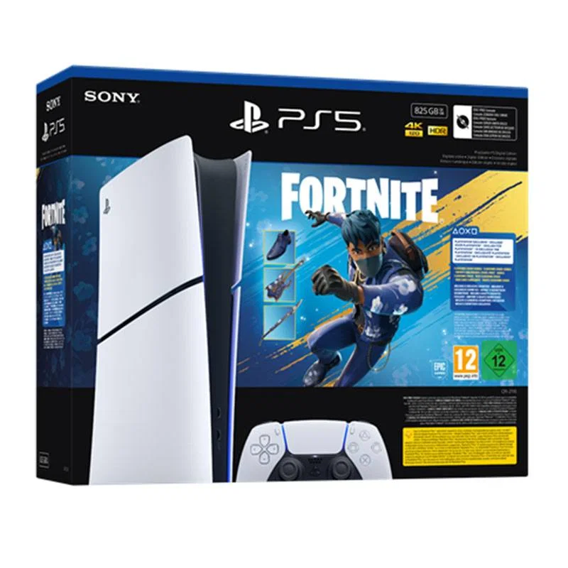 ee74c95c-0c4c-4378-ad82-038e1edd33ae.webp Sony PlayStation 5 Slim (PS5) Digital Edition 825Go Fortnite Flowering Chaos Bun – Image 1