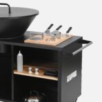 Brasero barbecue Ø80cm, desserte avec espaces de rangement, couvercle et ustensiles – Image 3