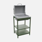 Cuisine d'extérieure 3 modules avec barbecue charbon de bois sur pieds, 2 étagères et thermomètre - Réf. 99BA85 – Image 10