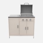 Cuisine d'extérieure 3 modules avec barbecue gaz 3 brûleurs sur pieds, thermomètre - Réf. 99BA29 – Image 3