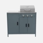 Cuisine d'extérieure 3 modules avec barbecue gaz 3 brûleurs sur pieds, thermomètre - Réf. 99BA07 – Image 3