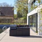 Cuisine extérieure 3 modules acier avec barbecue gaz 4 brûleurs